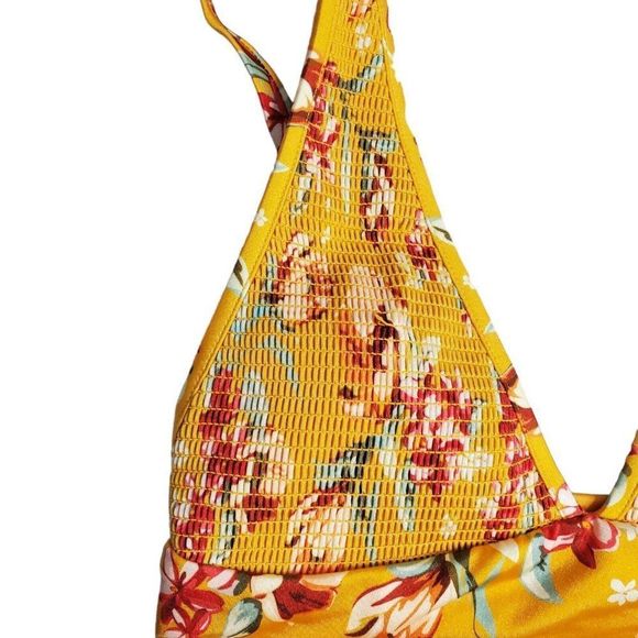 Chelsea & Violet Floral 2 Piece Swimsuit Size xs Bikini Top Side Tie Hipster - Picture 8 of 11